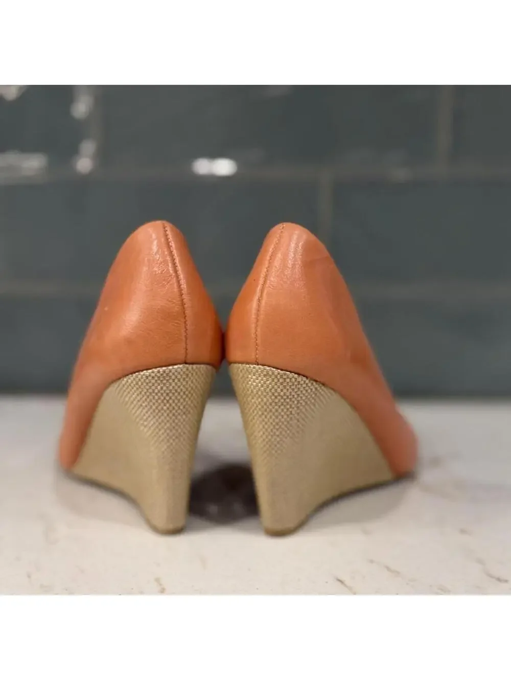 Franco Sarto Peach Wedge Pumps Size 8M